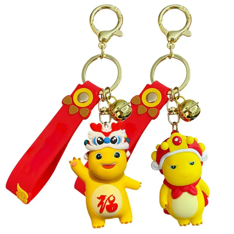 

Cartoon Dragon Keychain Doll Pendants PVC Keychain For Bag Car Decorations Universal Suede Keychain auto interior accessories