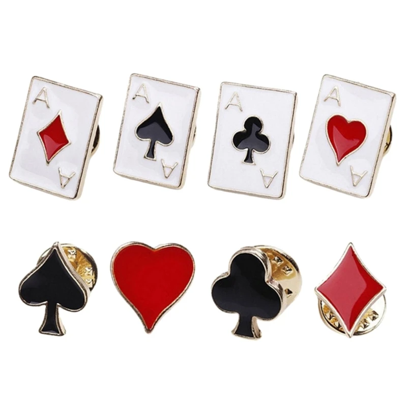 thumbnail image 2 of Poker Accessories For Men XHjewelryadd Cartoon Poker Enamel Pins Badges Funny Playing Cards King Queen Brooch Metal Hat Pins For Men 2 of 12