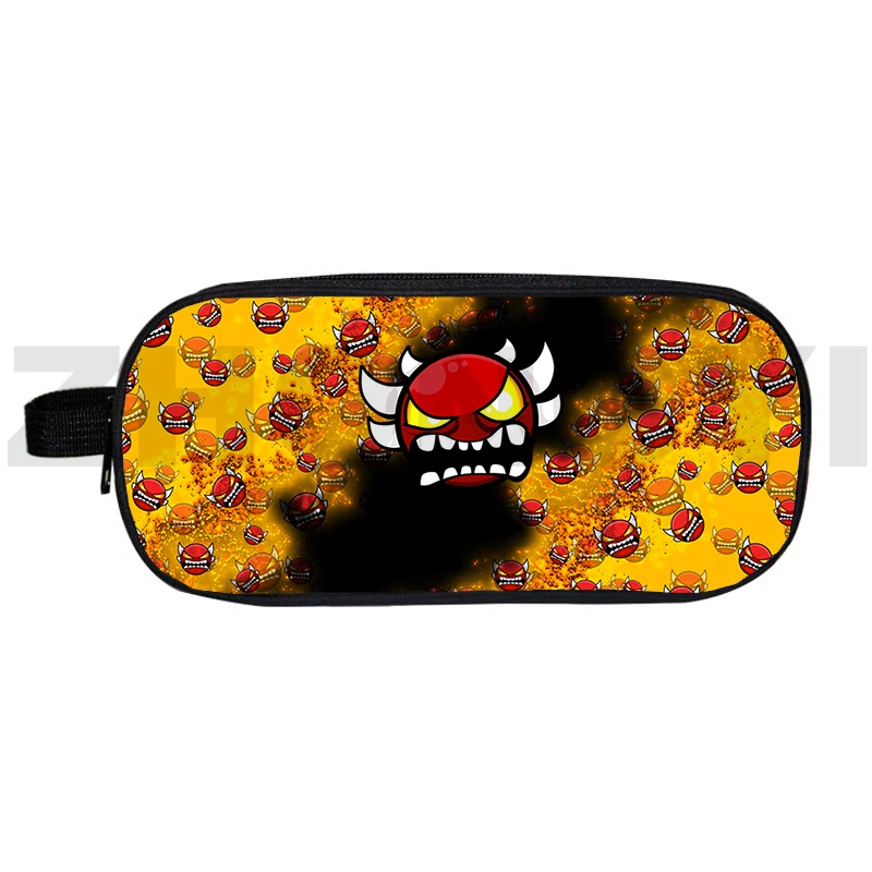 

3D Angry Geometry Dash Pencil Case Multifunctional Unisex Make Up Organizer Bag Zipper Cute Cartoon Pattern Pen Bags Storage Bag