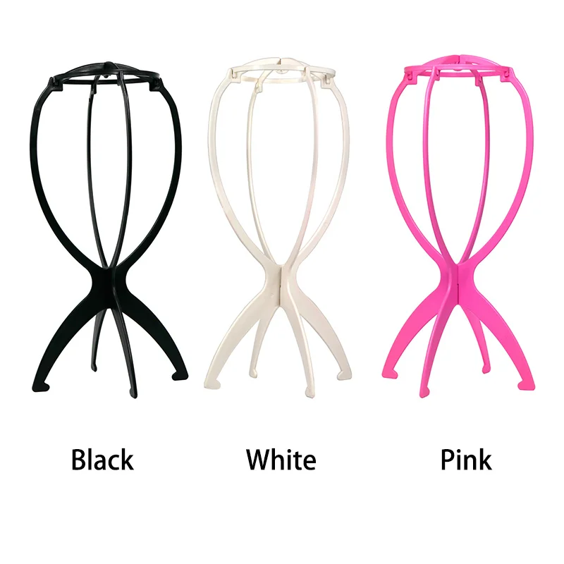 Black Wig Stands For Multiple Wigs Pink Wig Head Stand For Styling