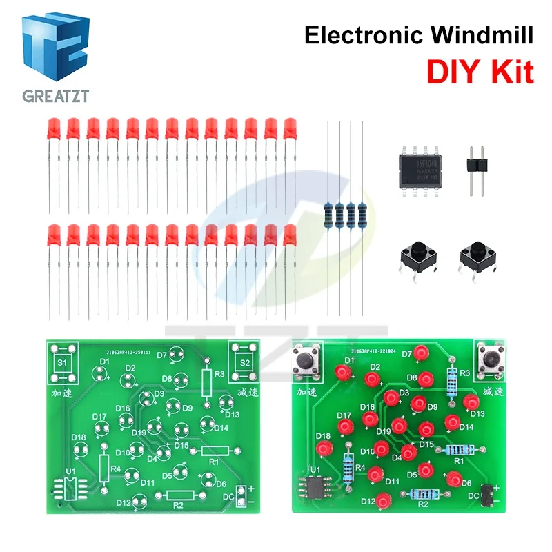DIY Electronic Windmill Kit with Adjustable Speed