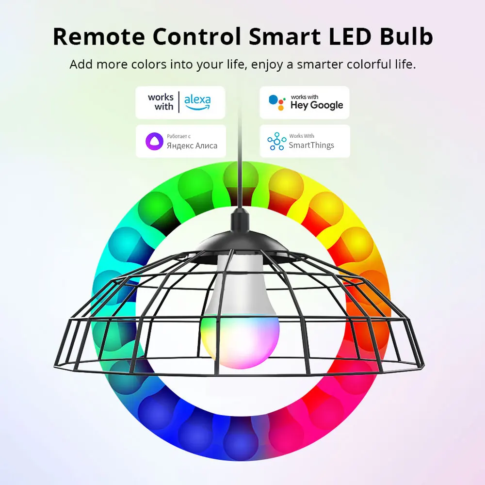 eWelink 스마트 전구 E27 WiFi 디밍 가능 DIY 램프 RGBCW LED 조명 100-240V APP 제어 지원 Alexa Google 홈 Alice Smartthings