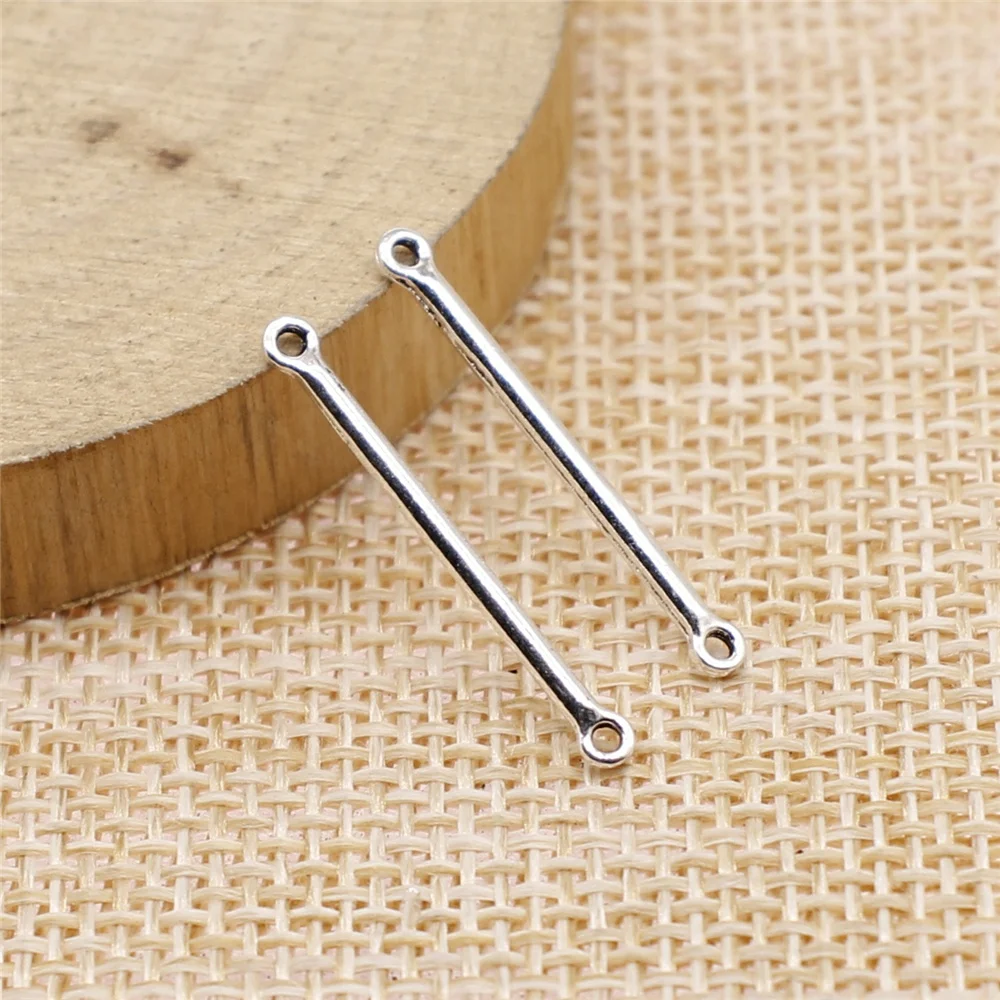 WYSIWYG 40pcs 2x24mm 커넥터 매력 커넥터 골동품 실버 색상 쥬얼리 만들기 DIY 쥬얼리 액세서리 만들기