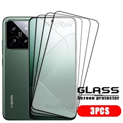 4 - Pack Tempered Glass Screen Protector with Full Cover Glue, 9H Hardness, and HD Clarity for Xiaomi 14 (3 Front Glass)