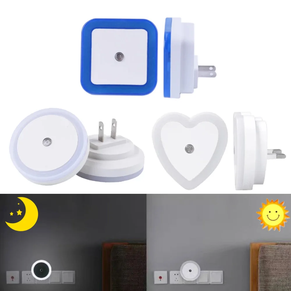 encendido/apagado automático EU Enchufe-1 pcs uso en cualquier lugar Lsnisni Luz nocturna de inducción LED con sensor inteligente sensor digital desde la noche hasta el amanecer 