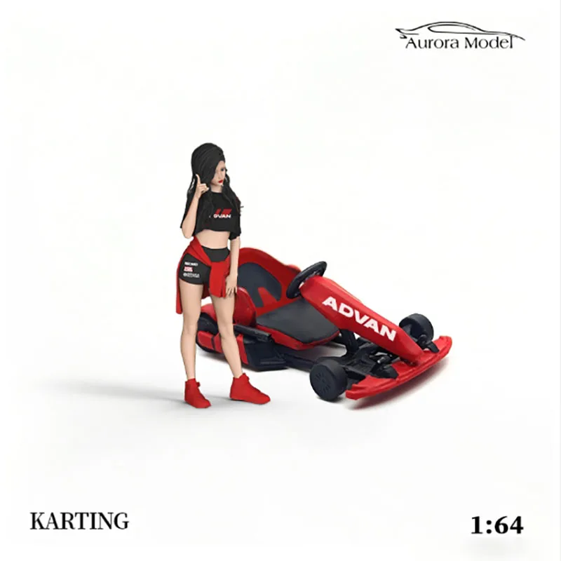 AuroraMode164ScaleKartingDollSetAdvanRedSimulationAlloyCarModelClassicsAdult