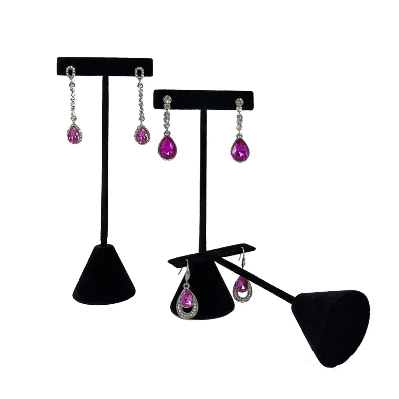 High-End Velvet Or Leather Earrings Display Storage Rack High, Medium And Low Size Jewelry Display Props Earrings Display Props