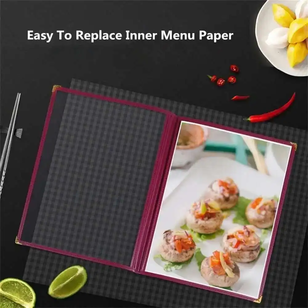 A4 Menu Holder Covers 8.5 X 11 Restaurant Menu Covers Book Kitchen, Drink, Wine Sleeves Frames Supplies