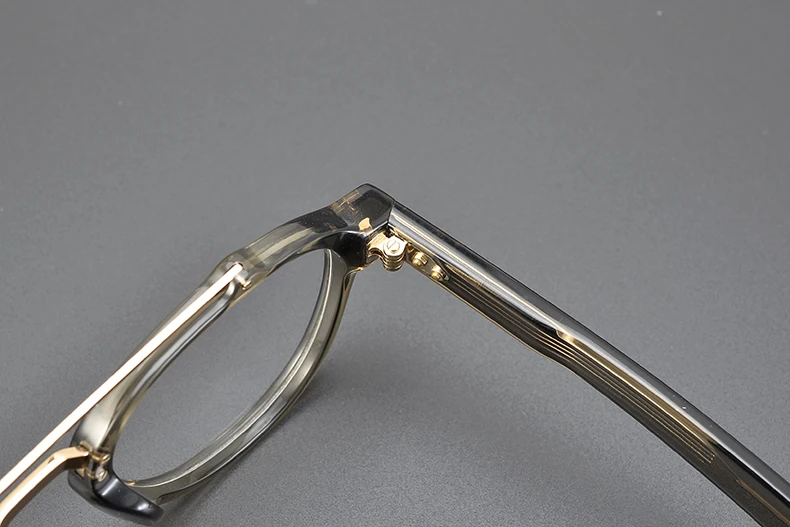 Handgemachte Acetat Doppelstrahl Oval Brillengestell Herrenmode Pilot 145mm Große Größe Brillen Vintage Designer Brillen Blaues Licht – Detail 6