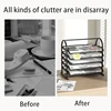 Letter tray Desktop storage rack, 3-tier mesh paper tray, documents, letters, office paper storage box 2