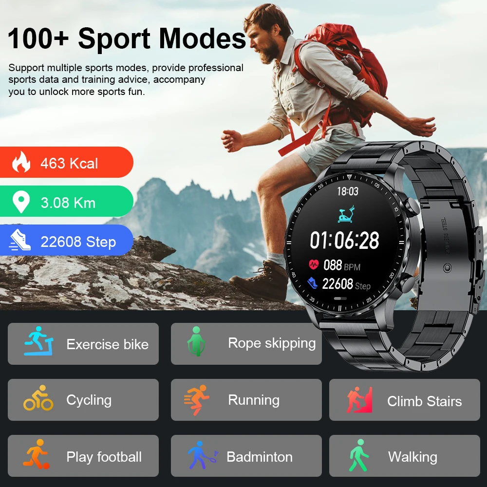 LIGE 2026 Smart Watch For Men Bluetooth Call Waterproof Watches Health Monitoring Outdoor Sports Smartwatch Herren Reloj Hombre