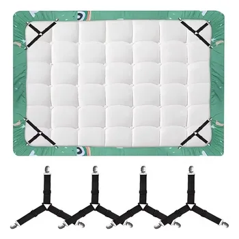 Support de drap de lit et de couette réglable, 4 pièces, pour organisateur de drap de lit, Clip de housse de matelas pour la maison, sangles élastiques, Clips réglables 1