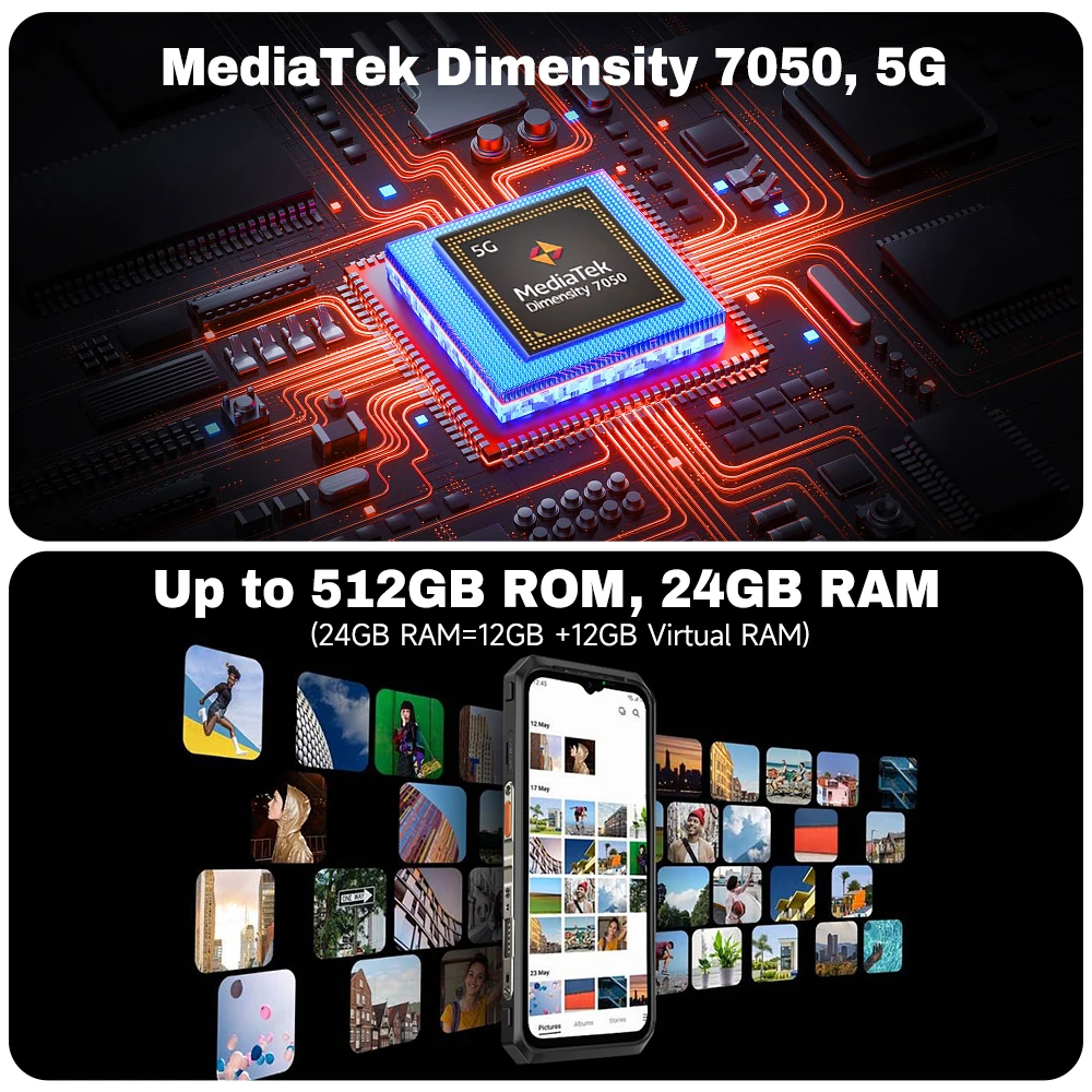 Ulefone Power Armor 18T Ultra 5G Rugged Phone 12GB 512GB Thermal Imaging 108MP Camera 9600mAh Dimensity 7050 NFC Global version