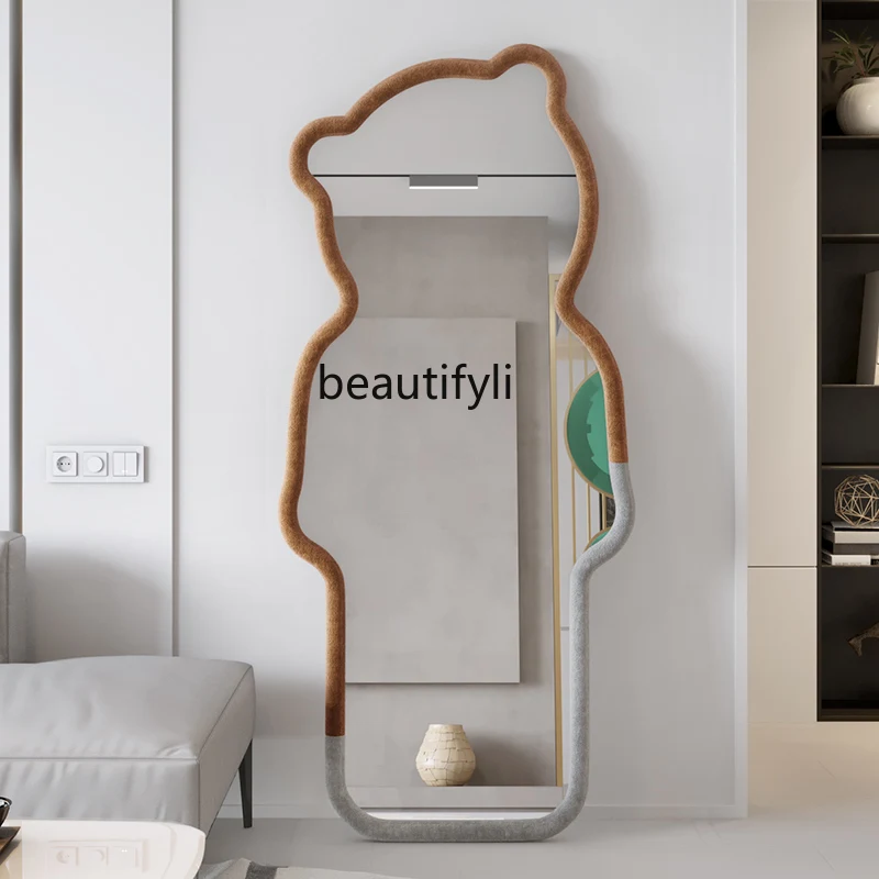 

Modern Light Luxury Simple Dressing Mirror Full Body Household Bear Bedroom Wall Full-Length Mirror Clothing Store Floor Mirror