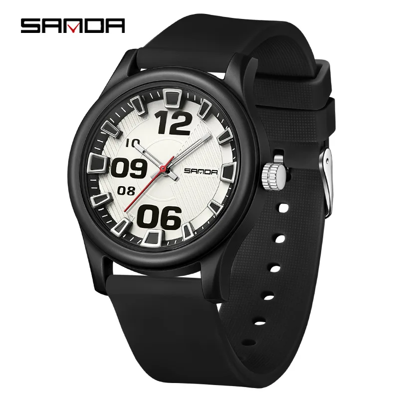SANDA 3252 Top Popular Student Quartz Watch Fashionable and Simple Luminous Waterproof Silicone Tape Children's Quartz Watch 4