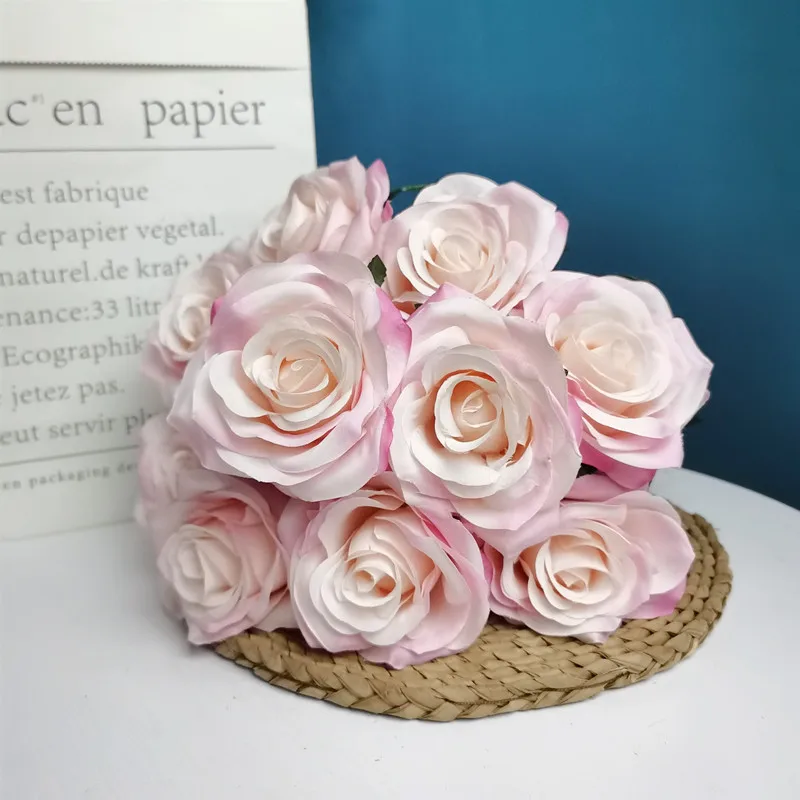 Exquisite Dutch Rose Bridal Bouquet - Elegant Artificial Floral Decoration for Weddings, Home Decor, and Photography Props