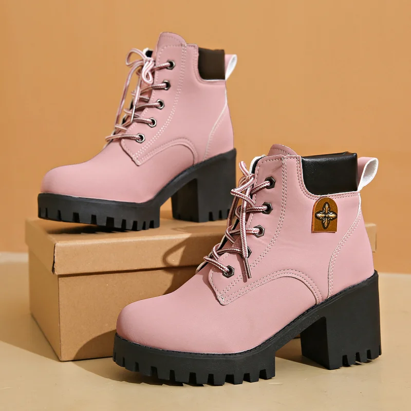 Size 35-42 Women Autumn Winter Platform High Quality Lace-Up