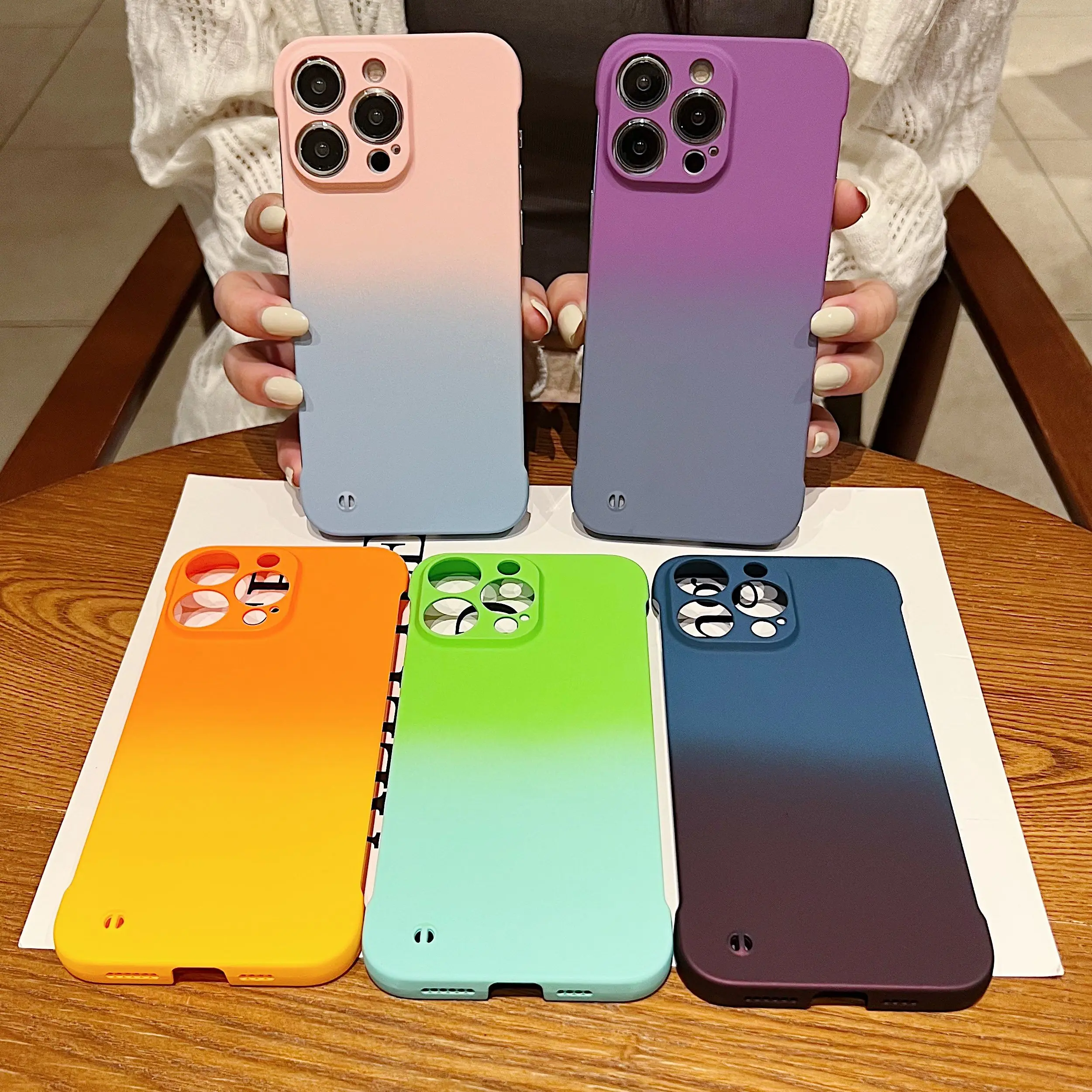 Ultra Thin Frameless Gradient Case with Slim Lens Protection