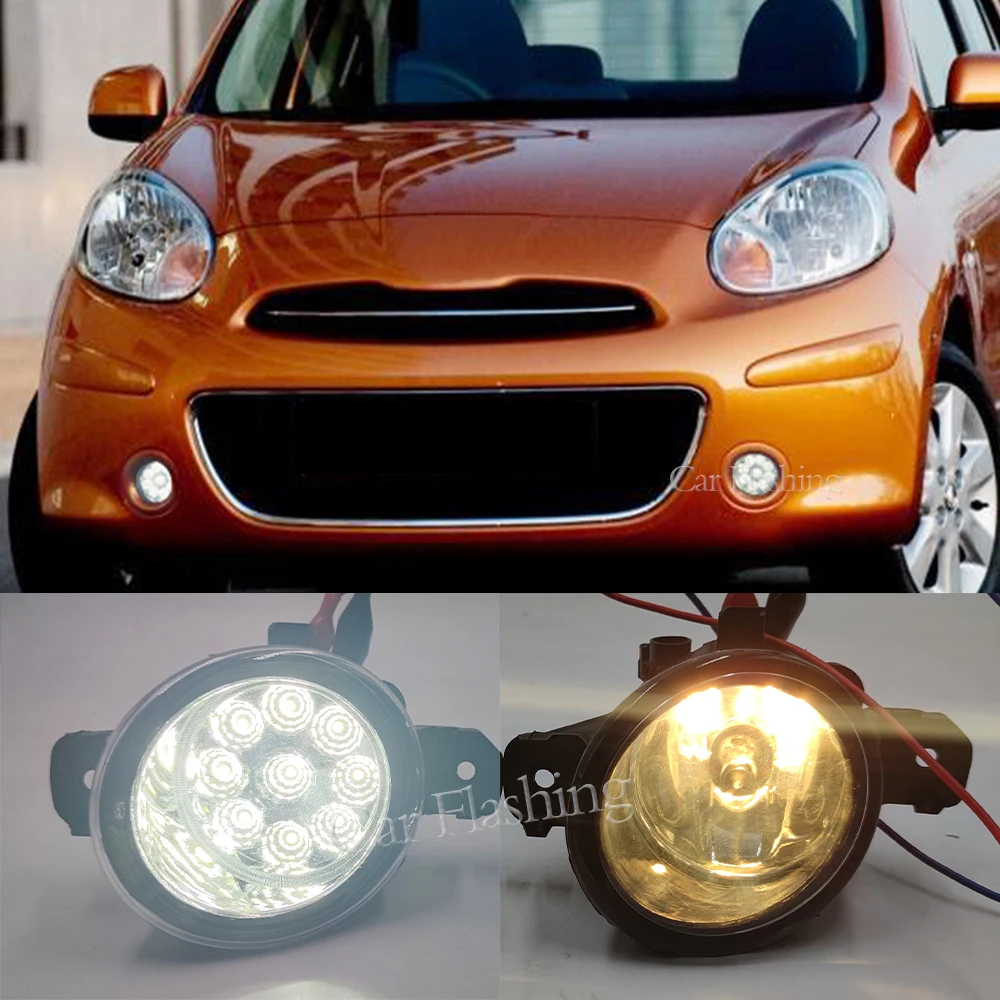 1pair Fog Lights Headlight For Nissan Micra March 4 K13 Hatchback C+c