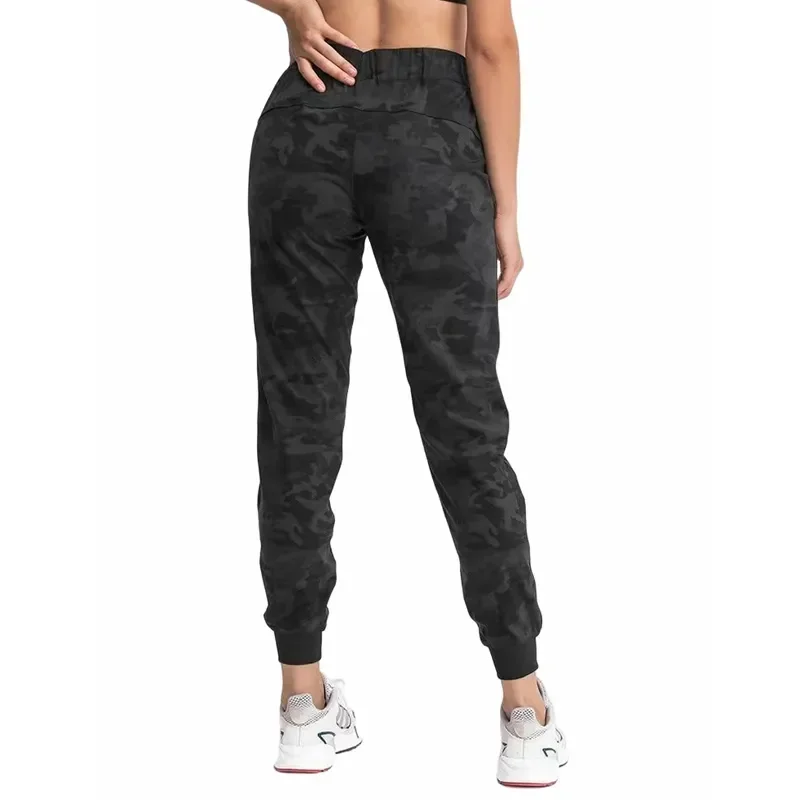 

Lulu Women Fitness Jogger Leggings with two side pockets camo Stretch fabrics Loose Fit Sport Active Skinny Ankle-Length Pants
