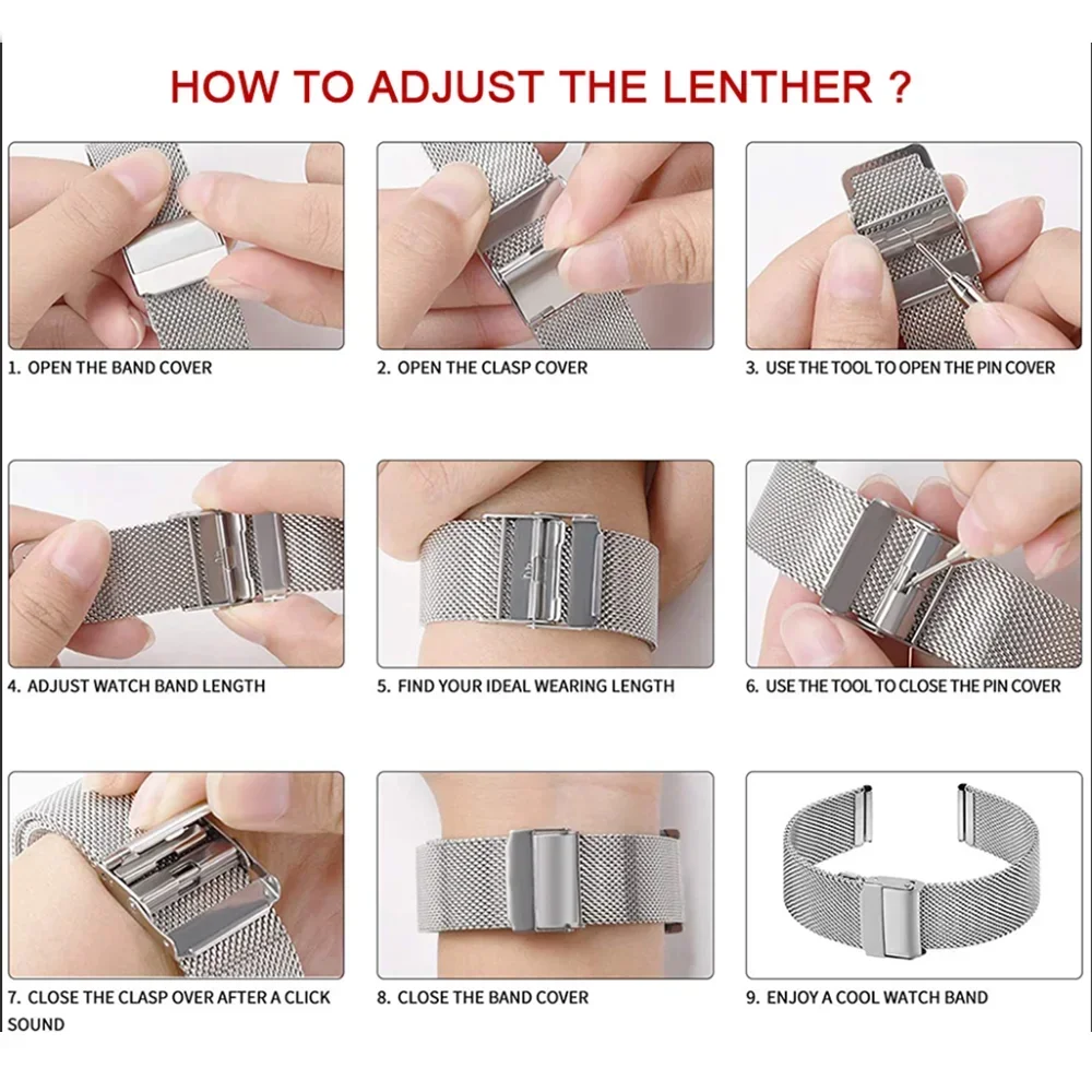 Premium 0.6MM Mesh Steel Milanese Watch Strap - Elegant and Versatile Band