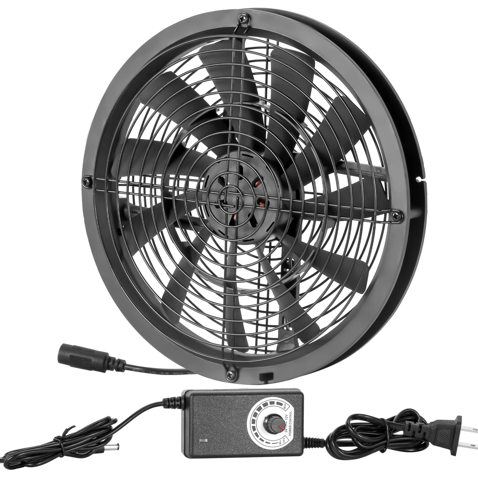 Ventilador de Refrigeração 12v 250×30 mm com ac 110v 115v 220v 230v Controlador de Velocidade do Cabo de Alimentação Crescer Tenda Planta Ajustável 250 mm 25cm dc