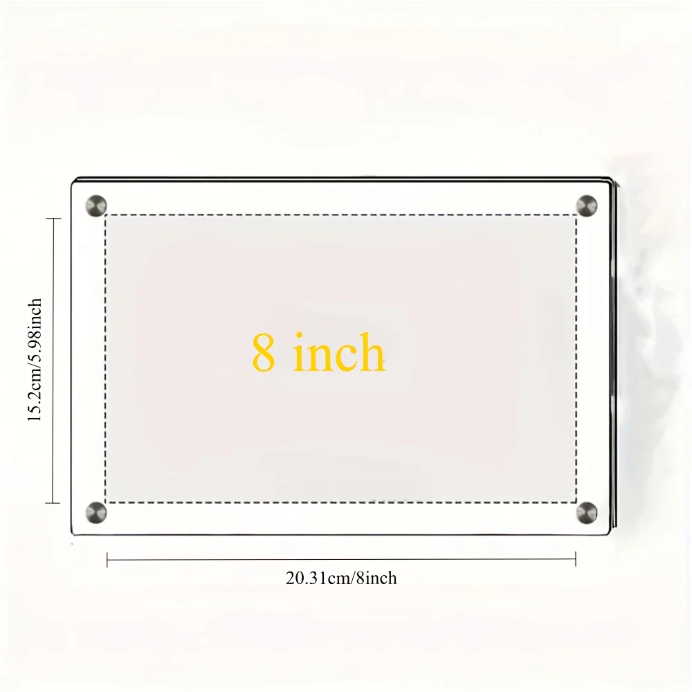 1 Packung mit 5-10 Zoll A4/A5 Acryl-Fotorahmen Klassischer Geneigter Desktop-Displayständer für Foto-Heimdekoration – Detail 7