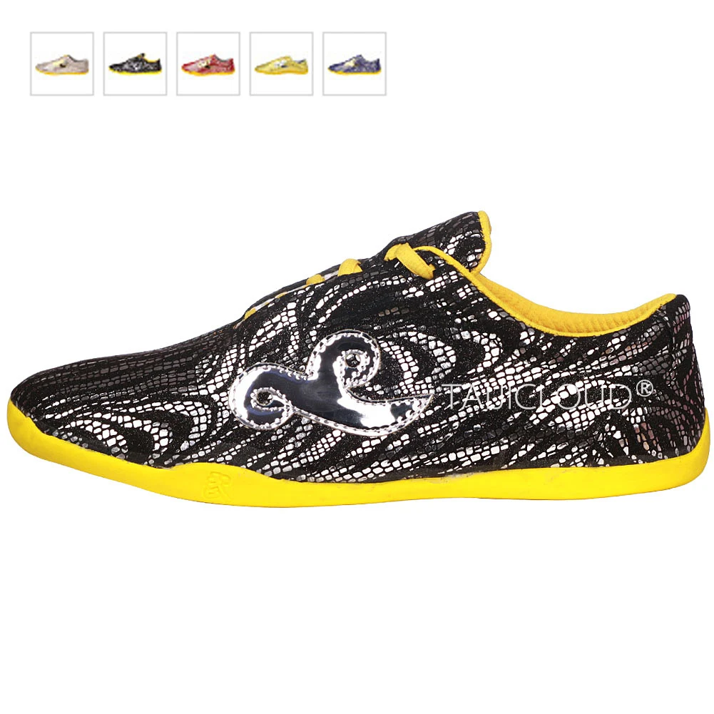 

Authentic patterned microfiber/genuine leather professional martial arts shoes Kung Fu training shoe competition