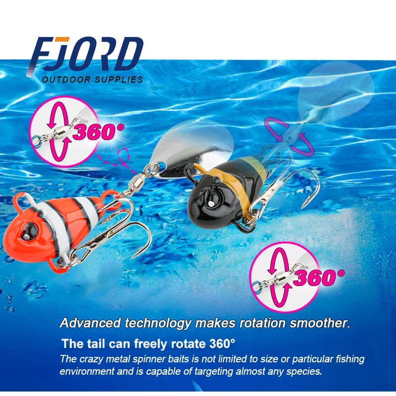 FJORD Tail Spinning 7g 10.5g 14g 21g Balance Rotating Metal Jig VIB Vibration Bait Spinner Spoon New Fishing Tackle Sinking Lure 3