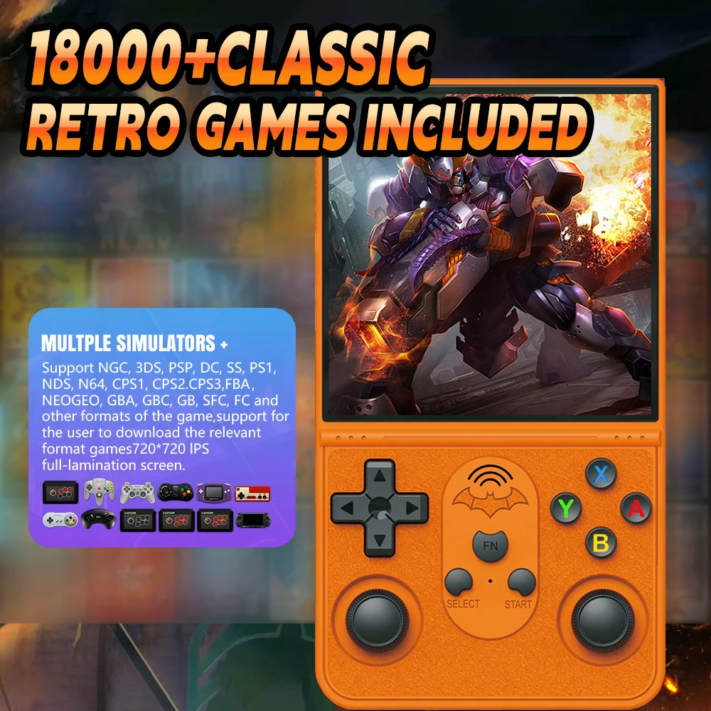 S600 Open Source Game Console 128G Retro Handheld Video Player Linux System 4.0Inch IPS Screen Portable Game Player 18000+ Games