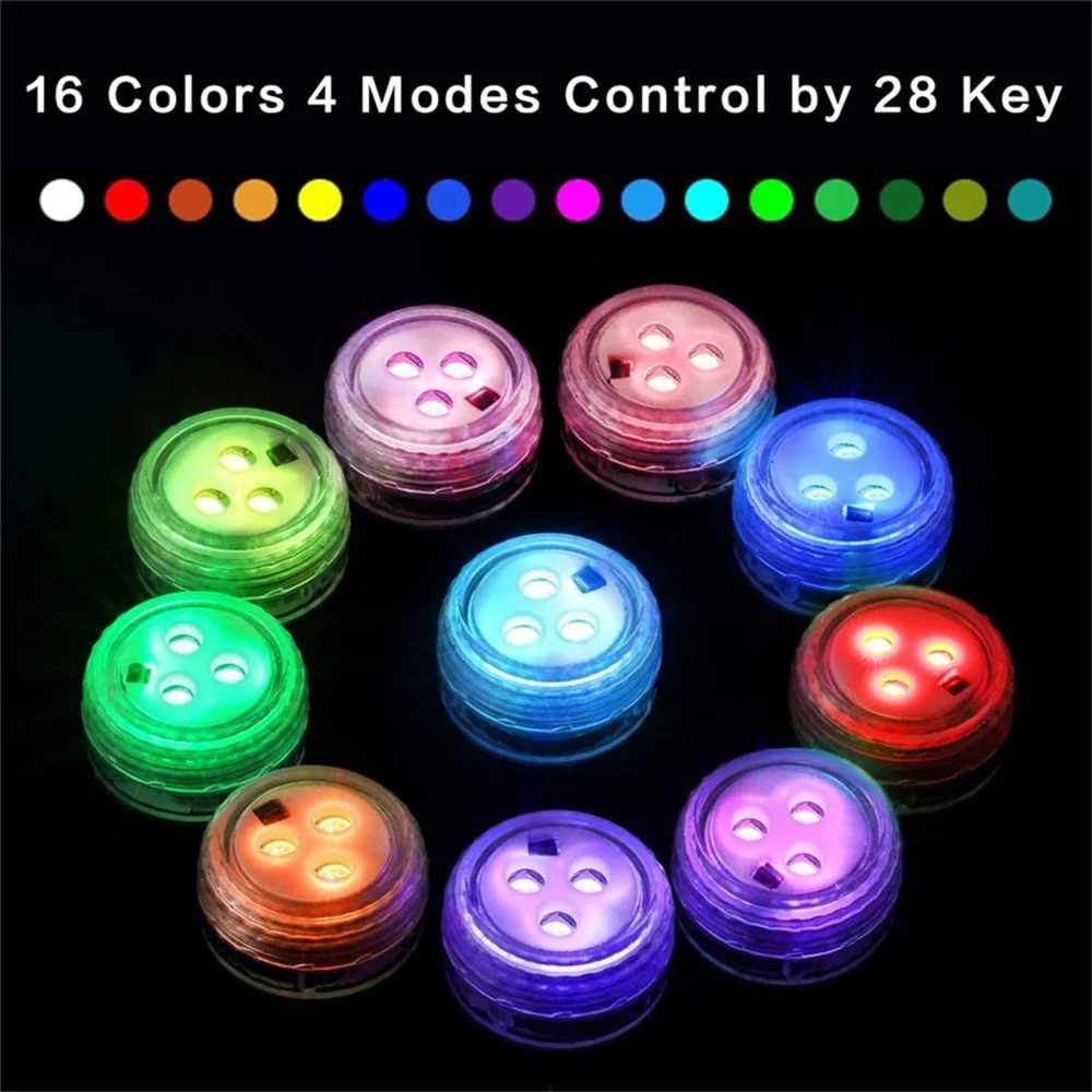 미니 잠수정 조명 IP68 방수 차 램프 SMD5050 RGB 색상 원격 컨트롤러..