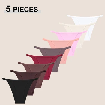 5Pcs/Set Women S-XXL Seamless Cotton Panties Sexy Low Rise Elastic Spring Bikini Underpants Ladies Breathable Brazilian Lingerie