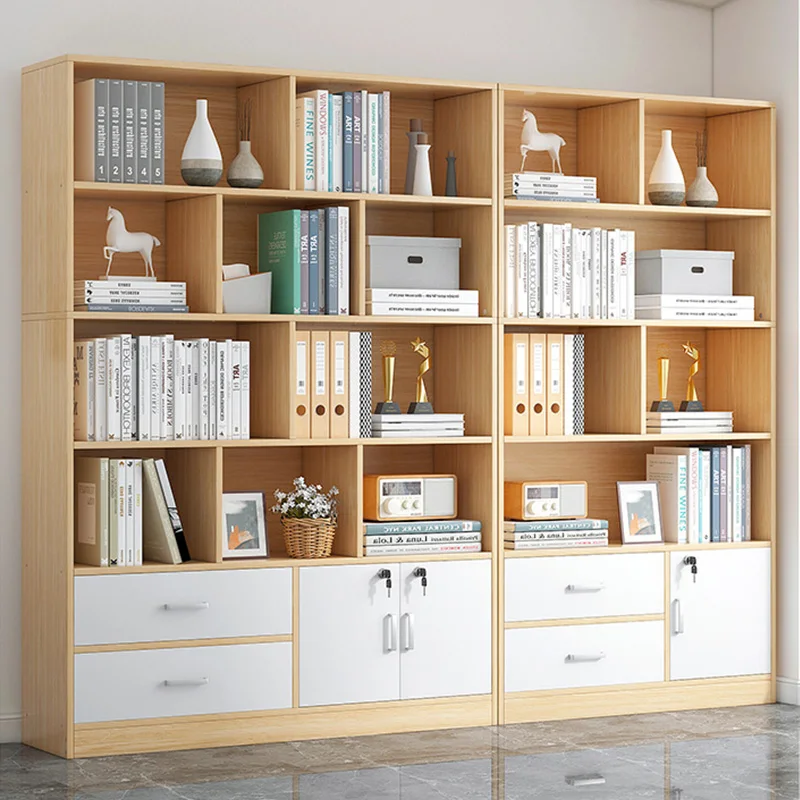 

custom，Modern minimalist design wooden 5 tier bookshelf for office bookcase