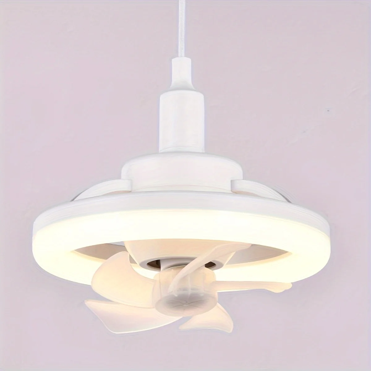 360 Degree Rotation Light Bulb Fan Mini Screw in Socket Fan Light with Remote Control E27/E26 Ceiling with Dimmable
