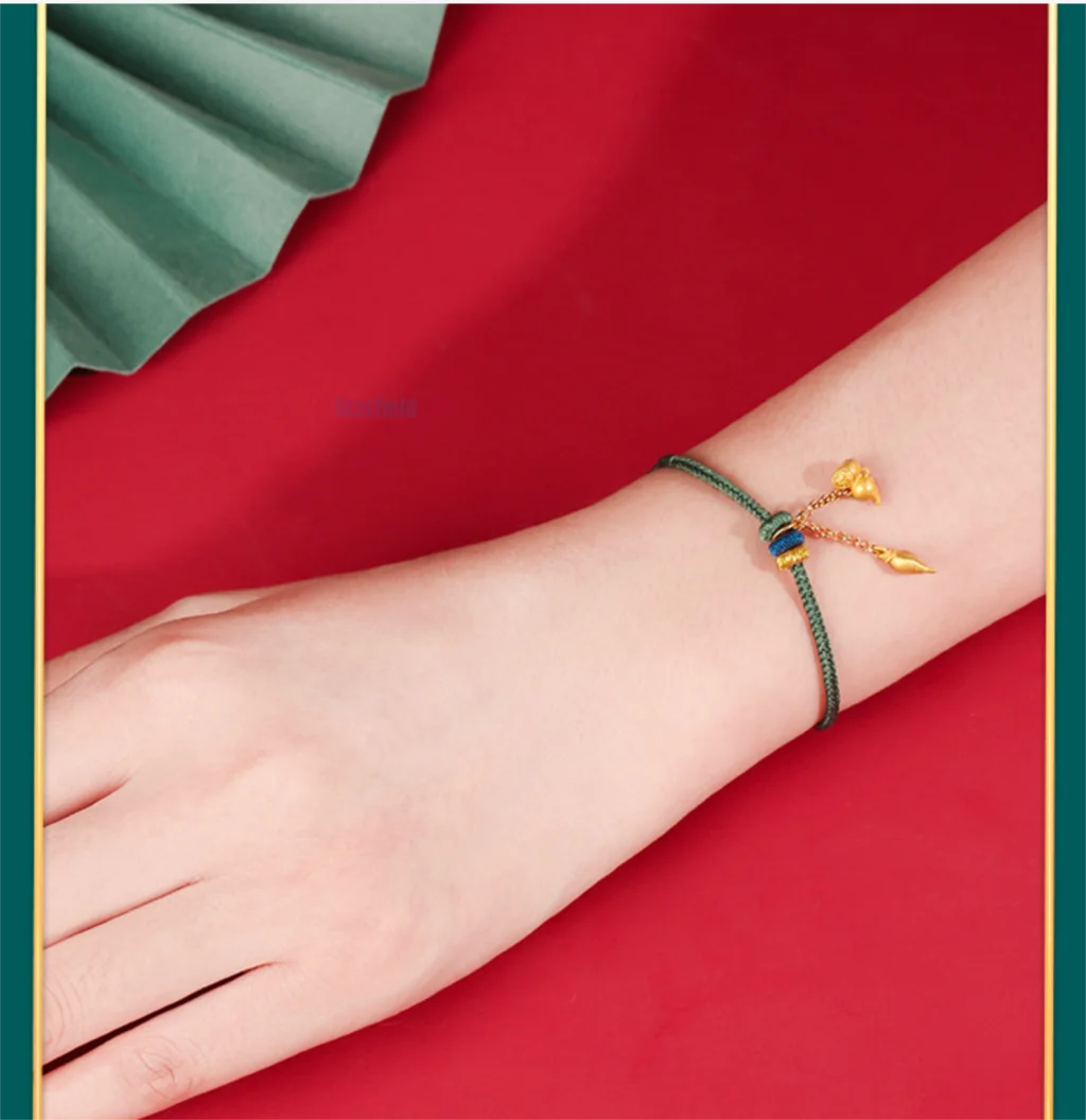 

Регулируемая Ручная Веревка из стерлингового серебра 100% пробы, оригинальная благоприятная Тыква для девушки, ручная вязка для отправки подруги для женщин