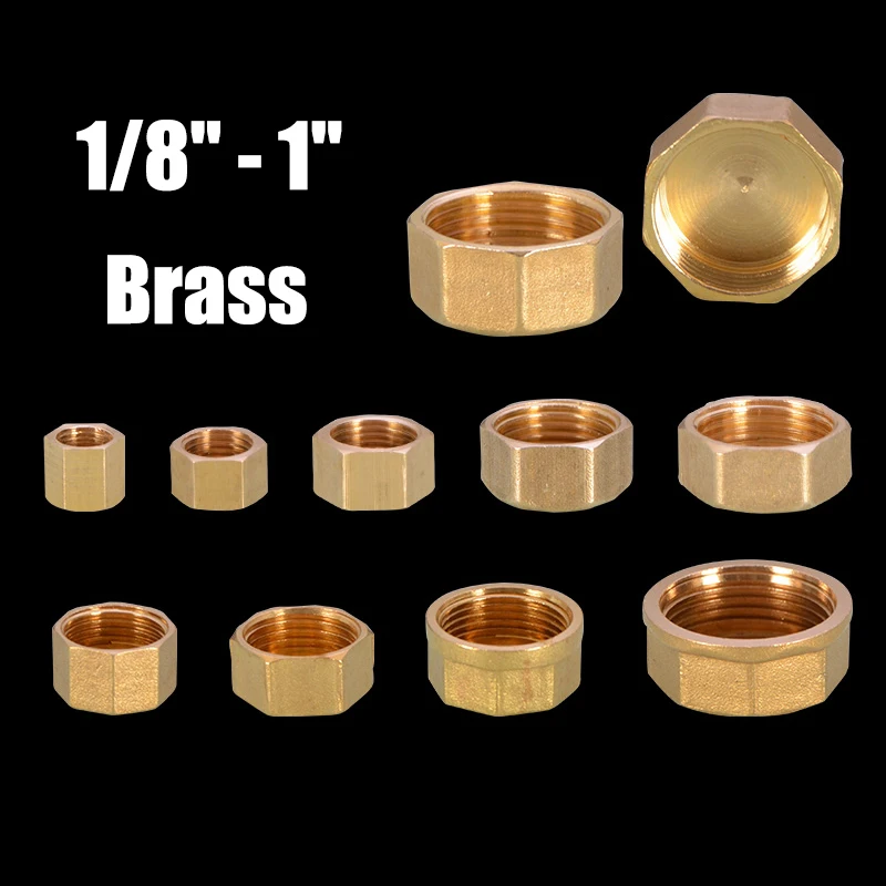 

1Pcs 1/8" - 1" BSP Female Thread Brass Pipe Hex Head Brass End Cap Plug Fitting