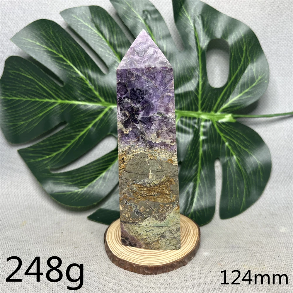 Jurassic Natural Gemstone Sugilite Fluorite Tower Mineral Symbiosis Home Room Decoration Gift Witchcraft Prayer Crystal Healing 2