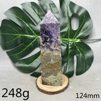 Jurassic Natural Gemstone Sugilite Fluorite Tower Mineral Symbiosis Home Room Decoration Gift Witchcraft Prayer Crystal Healing 2