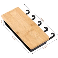 Personalized Text Engraved Customize Bamboo Key Holder Wall-Mounted Storage Keychain Hang Rack Home Decorated Housewarming Gift 2
