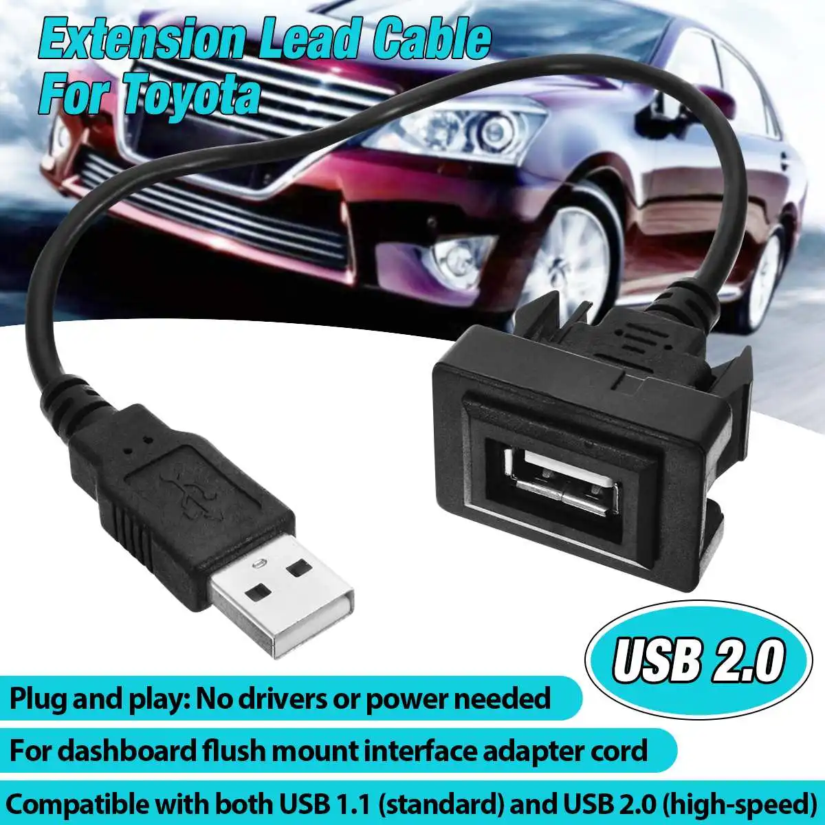 

Автомобильный Кабель USB 2.0 для встроенного интерфейса для приборной панели совместим с Toyota