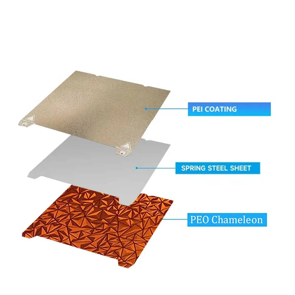 Textured PEI 3D Printer Build Plate with Smooth Magnetic Sheet