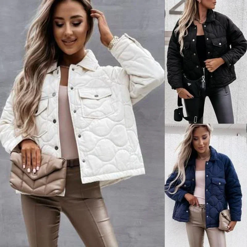 New Autumn Winter Women Oversize Vintage Plaid Blue Denim Parka Coat Casual Loose Long Cotton Jacket Outerwear Female 2023
