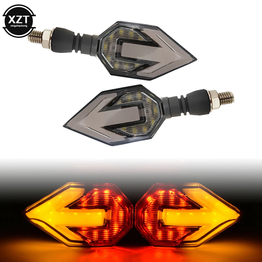 Motorcycle LED Turn Signal with Arrow Two-color Turn Signal Turning Direction Light Motorcycle Accessories