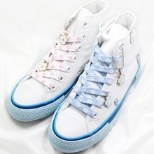 

Fashion Style Cherry Blossom Pink Shoelace High-Cut Low-Cut Original Female Flower Lace Decorative Buckle Female Shoelace 1Pair