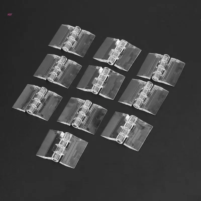 Acrylic Hinges 10/20PCS 25x33mm Clear Mini Folding Hinge Tools cabinet door hinges furniture hinge cabinet hinges wooden box hinge For Wood Box Jewelry Box