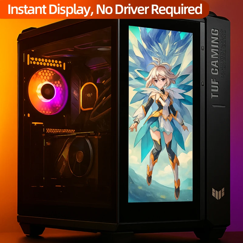 맞춤형 PC 케이스 모니터링 보조 디스플레이, TUF GT502 풀뷰 에디션, AIDA64 시스템 모니터 화면, 게이밍용 호환