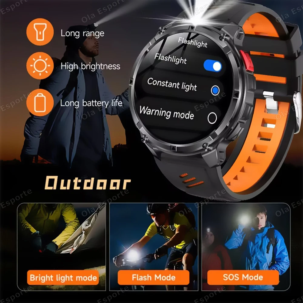 2026 New Military 1100mAh Big Battery Outdoor Smart Watch Men GPS Path Compass 10ATM Waterproof Calls AMOLED HD Sport Smartwatch 4