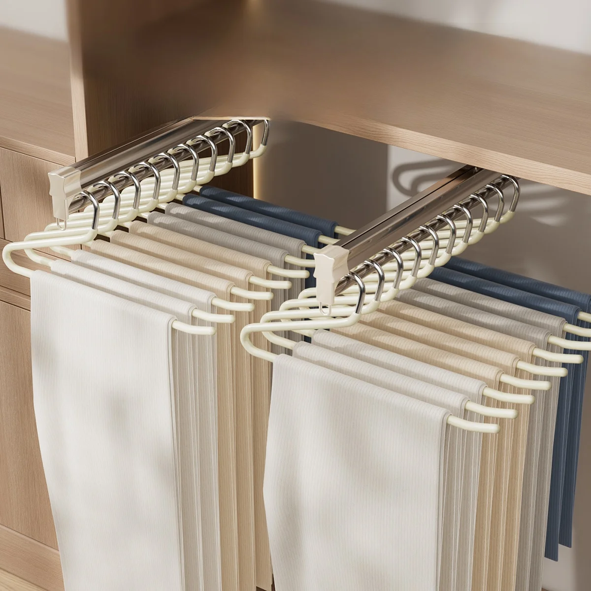 No-Brand Nordic Sle Non-Slip Goose-aped Pants Hanger Home Use Wardrobe Storage Organizer Invisible Clip for Hanging Trousers