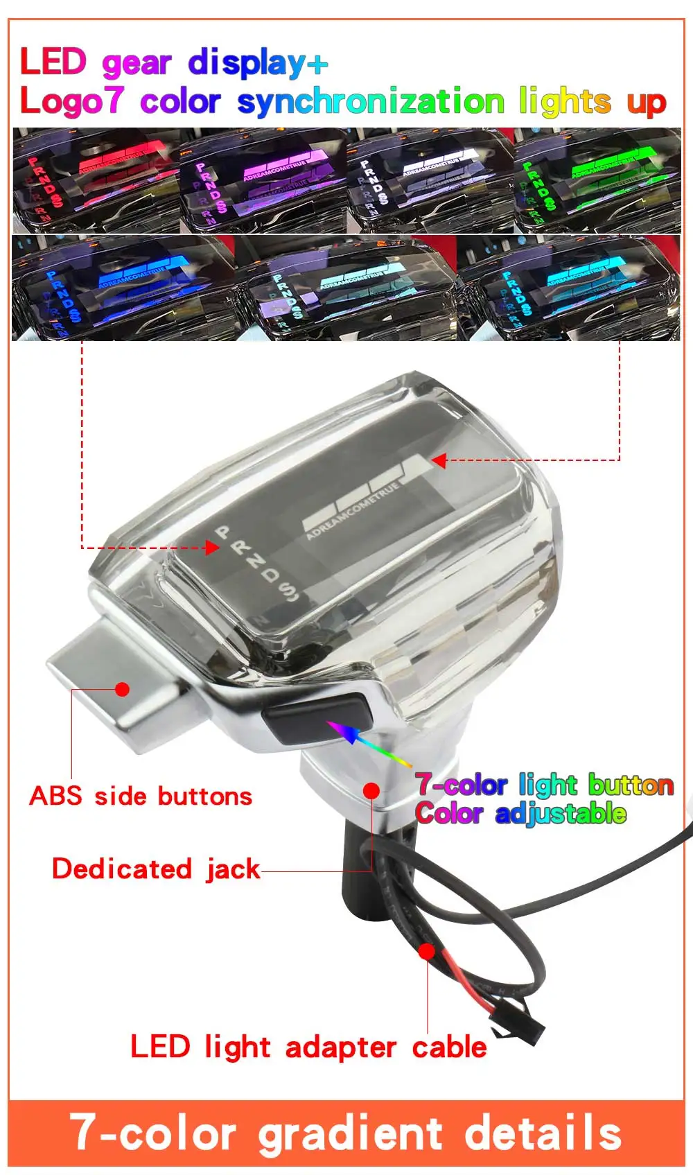For Ford Mustang GT 2015 2016 2017 2018 -2024 LED Crystal Gear Shift Knob Stick
