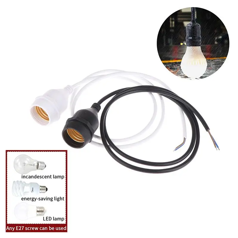 220 (V) 20/30/50/100/200CM Outdoor Waterproof E27 Lamp Holder With Power Cord Socket Industrial Farm Screw String Lamp Connector